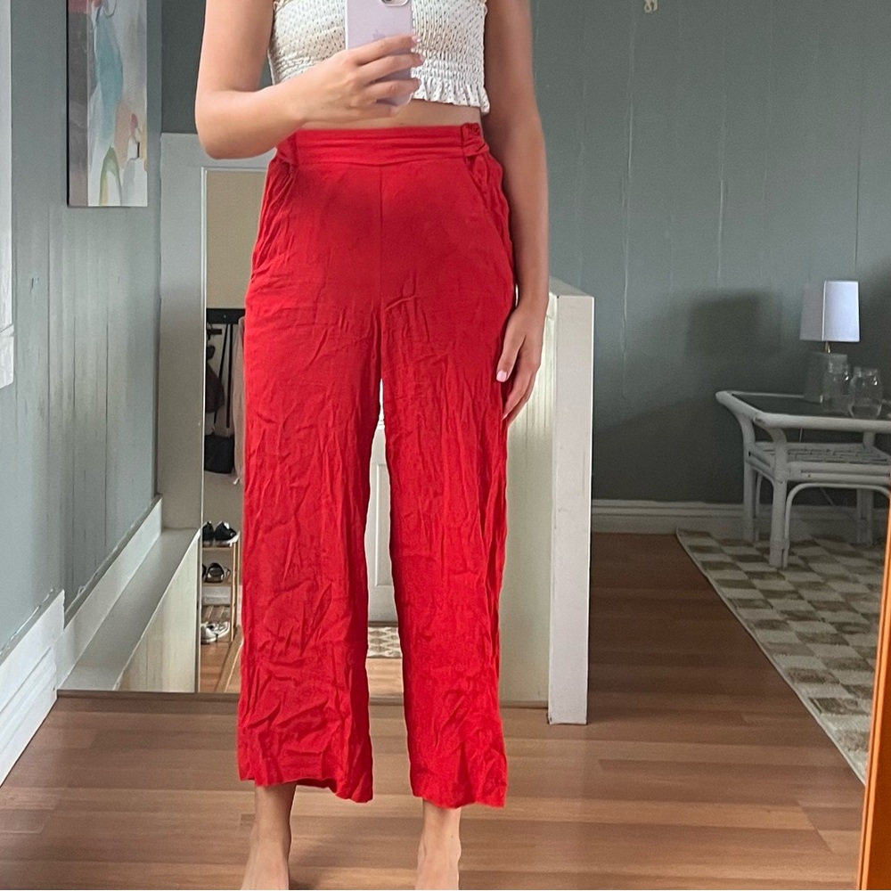 Aritzia Wilfred gauze pants with bow in back